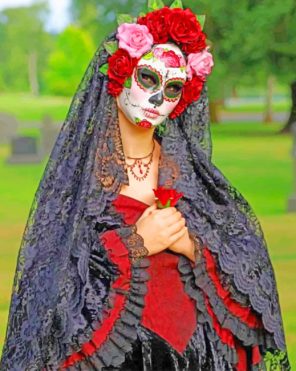 Sugar Skull Gothic Woman paint by numbers