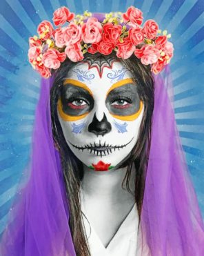 Sugar Skull Lady paint by numbers