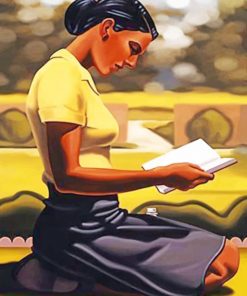 Woman Reading A Book Paint by numbers