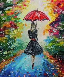 Girl With Umbrella Art paint by numbers