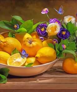 Lemons and Flowers paint by number