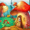 Mushroom House paint by number