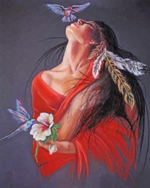 Native Woman Art paint by numbers