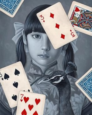 Monochrome Cards Girl Paint by numbers