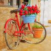 red bike and flower paint by number