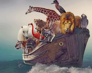 Animals On Boat paint by number