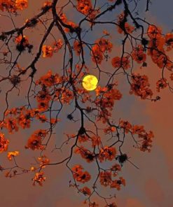 Autumn Tree Moon paint by number