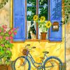 Bicycle In Garden paint by number