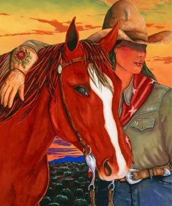 Cowgirl And Horse paint by numbers