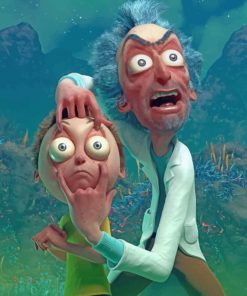 Crazy Rick And Morty paint by number