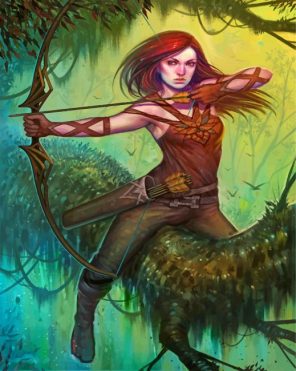 Female Hunter paint by numbers