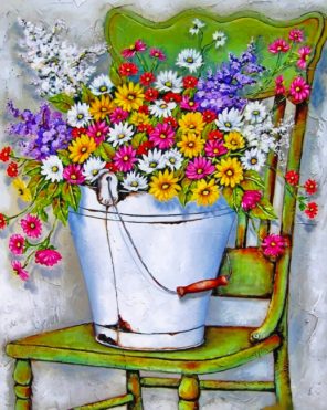 Flowers Pail paint by number