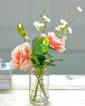 Flowers in jar paint by numbers