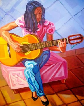 Guitarist Girl paint by number