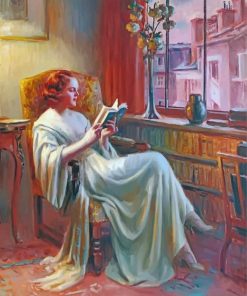 Lady Reading Book paint by numbers