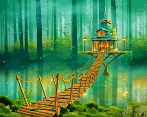 Magical Forest House paint by numbers