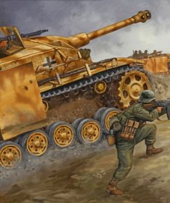 Military tank ww2 paint by numbers