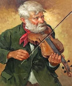 Old Violinist Man paint by numbers