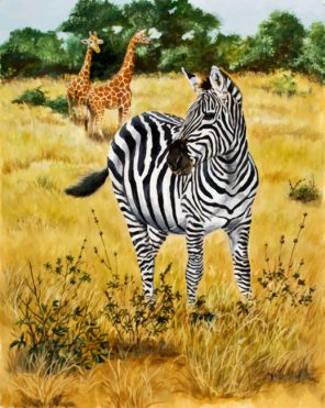 Savannah Zebra and Giraffes paint by numbers