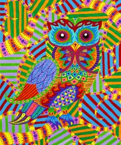 Abstract Colorful Owl paint by numbers