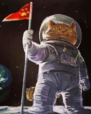 Aesthetic Astronaut Cat paint by number