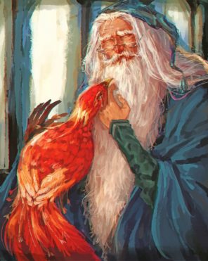 albus dumbledore and Fawkes paint by number