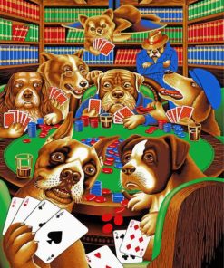 Dogs Playing Poker Paint by numbers