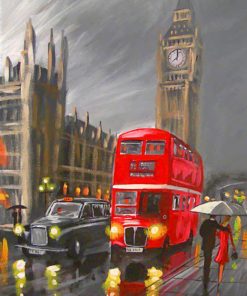 London Red Bus paint by numbers