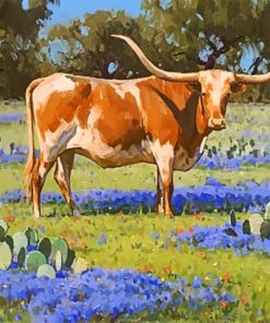 Longhorn Steer paint by numbers