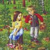 Siblings In The Forest Paint by numbers