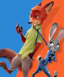 zootopia nick and judy paint by numbers