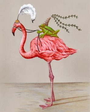 Frog And Flamingo Paint by numbers