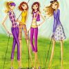 Girls Playing Golf paint by numbers