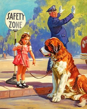 Little Girl And Dog Paint by numbers