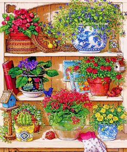 Cupboard Flowers Paint by numbers