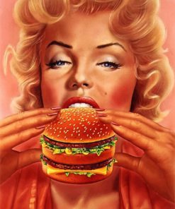 marilyn-eating-humburger-paint-by-numbers