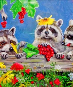 raccoons-animals-paint-by-number