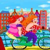 Fat Girls On Bicycle Paint by numbers