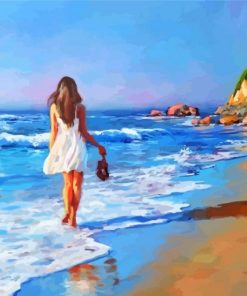 Girl By Beach Paint by numbers