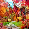 Fantasy House In The Forest Paint by numbers