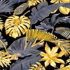 Gold Tropical Leaves Paint by numbers