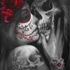 Sugar Skull Kissing Skeleton Paint by numbers