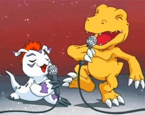 Agumon And Gomamon Paint by numbers