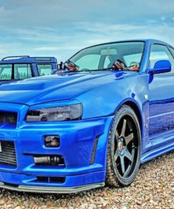 Blue-Nissan-Skyline-Gt-paint-by-numbers