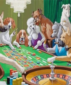 Gambling Dogs In Casino paint by numbers