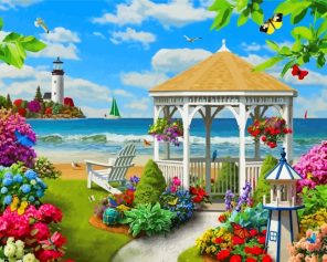 Spring Garden By Beach Paint by numbers