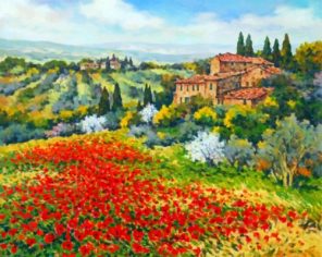 Abstract Tuscan Scene Paint by numbers