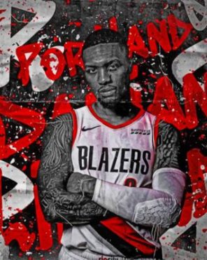 Lillard Damian Basketball Player Paint by numbers