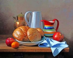 Bread And Fruits Paint by numbers