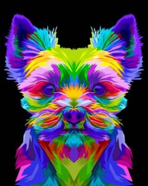 Colorful Yorkshire Terrier Paint by numbers